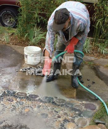 Очистка гальки от раствора Очистка гальки от раствора