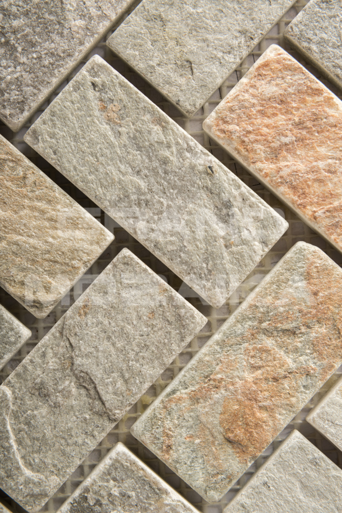 Мозаика из натурального камня 052392 MS0516 ГРАНИТ кирпич-ёлочка серый