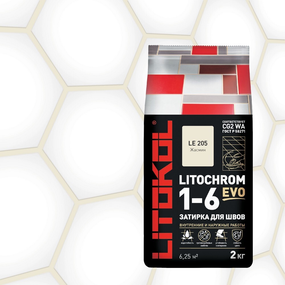 Цементная затирка с противогрибковыми свойствами LITOCHROM 1-6 EVO ...