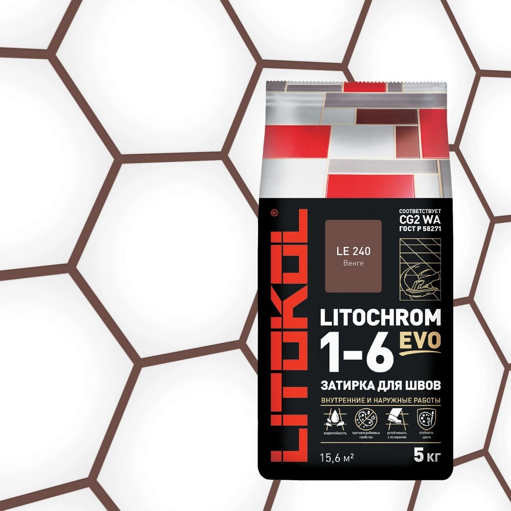 Цементная затирка с противогрибковыми свойствами LITOCHROM 1-6 EVO ...