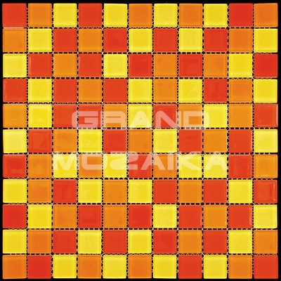 Красно-желтая стеклянная мозаика